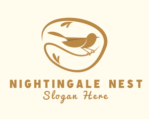 Nightingale - Perched Bird Forest logo design