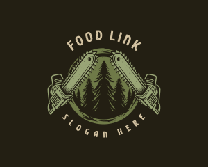 Forest Chainsaw Logging  logo design