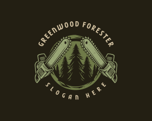 Forest Chainsaw Logging  logo design