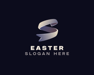 Elegant 3D Ribbon Letter S Logo