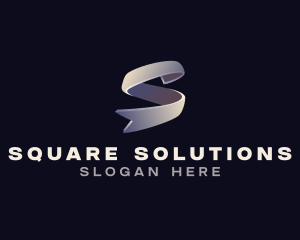 Elegant 3D Ribbon Letter S logo design