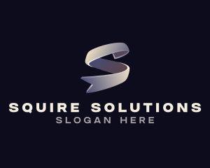 Elegant 3D Ribbon Letter S logo design