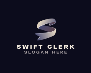 Elegant 3D Ribbon Letter S logo design