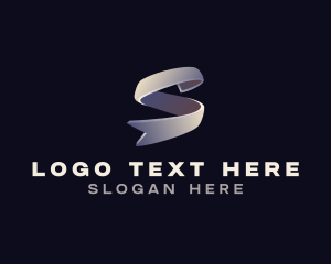Gift Shop - Elegant 3D Ribbon Letter S logo design