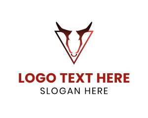 Cow - Bull Horn Triangle logo design