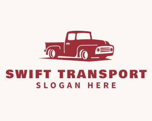 Retro Truck Transport logo design