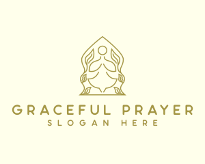 Yoga Wellness Prayer logo design