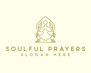 Yoga Wellness Prayer logo design