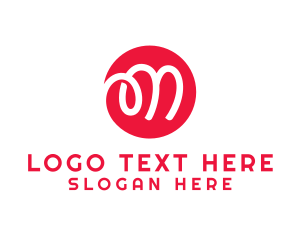 Fun - Red Doodle Letter M logo design