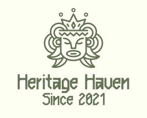 History - Ancient Mayan King Head logo design