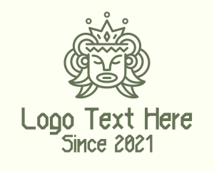 King - Ancient Mayan King Head logo design