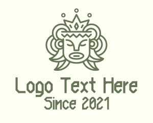 Tribal - Ancient Mayan King Head logo design