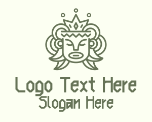 Ancient Mayan King Head Logo