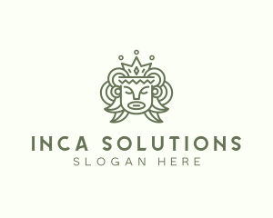 Inca - Ancient Mayan King Head logo design