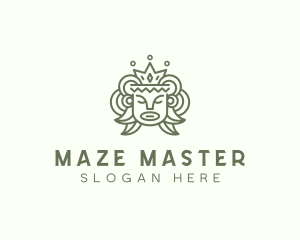 Ancient Mayan King Head logo design