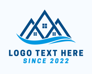 Land Developer - Real Estate House Wave logo design