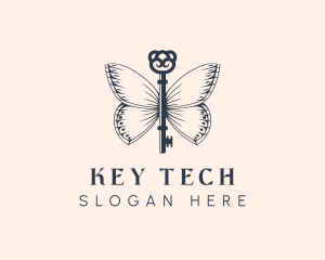 Key - Luxury Butterfly Key logo design