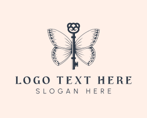 Insect - Luxury Butterfly Key logo design