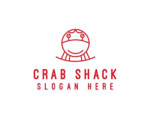 Crab Crustacean Cartoon logo design