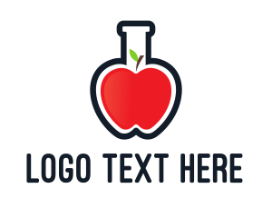 School - Apple Test Tube logo design