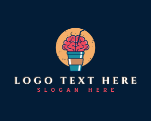 Milk Tea - Hot Brain Beverage logo design