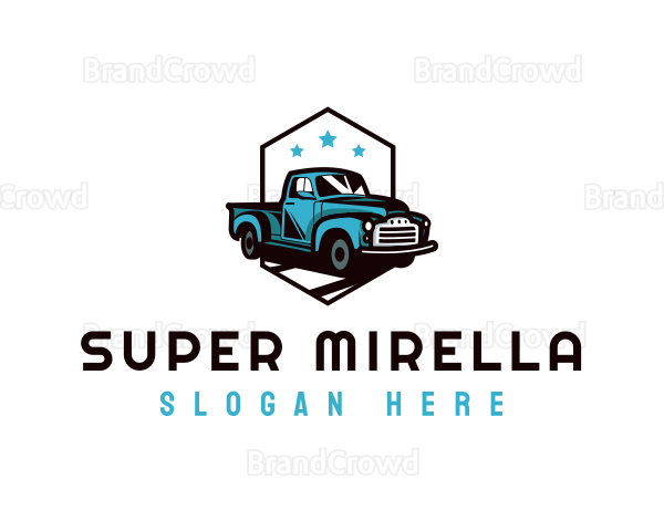 Retro Pickup Truck Logo