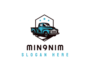 Retro Pickup Truck Logo