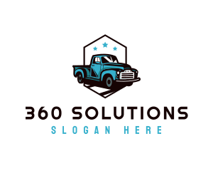 Retro Pickup Truck logo design