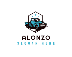 Retro Pickup Truck logo design