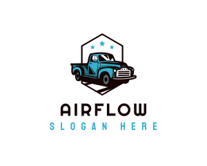 Retro Pickup Truck logo design