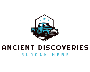 Retro Pickup Truck logo design