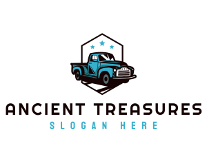 Retro Pickup Truck logo design