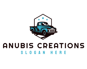 Retro Pickup Truck logo design