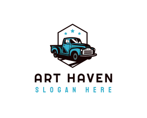 Retro Pickup Truck logo design