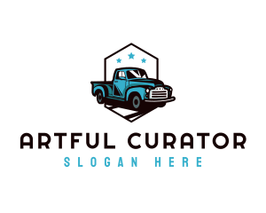 Retro Pickup Truck logo design