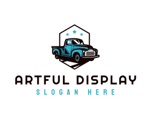 Retro Pickup Truck logo design