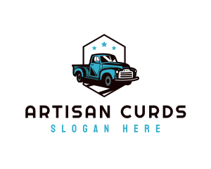 Retro Pickup Truck logo design