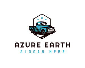 Retro Pickup Truck logo design