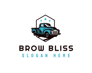 Retro Pickup Truck logo design