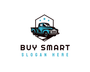 Retro Pickup Truck logo design