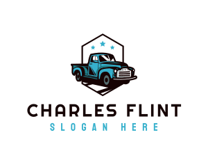 Retro Pickup Truck logo design