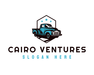 Retro Pickup Truck logo design