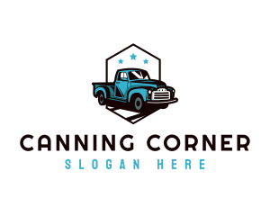 Retro Pickup Truck logo design