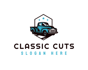 Retro Pickup Truck logo design