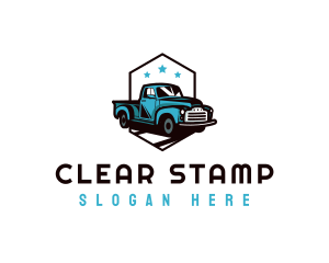 Retro Pickup Truck logo design