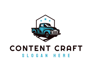 Retro Pickup Truck logo design