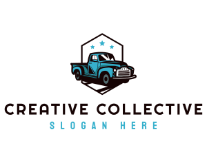 Retro Pickup Truck logo design