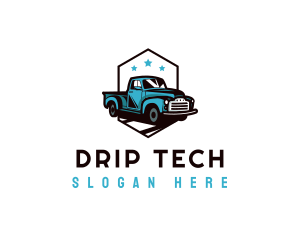 Retro Pickup Truck logo design