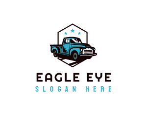 Retro Pickup Truck logo design