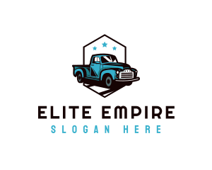 Retro Pickup Truck logo design